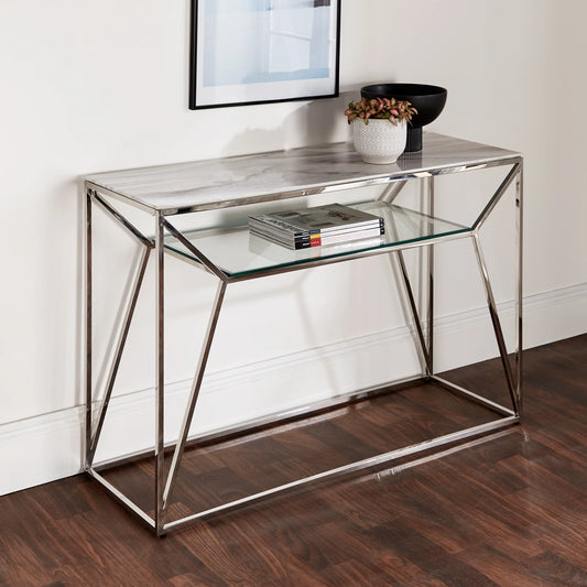 Native Home Marble Glass Console Table CONS-MARBGLASS-01